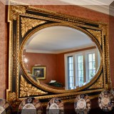 DM03. Large beveled black and gold mirror. 37”h x 51”w 